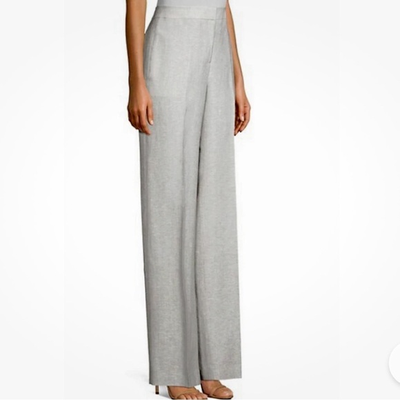 Lafayette 148 New York NWOT Soft Gray Dalton Linen/Wool Blend Trouser Size 14 - Picture 8 of 12